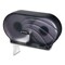San Jamar 9 in. Roll 19 in. x 5.25 in. x 12 in. JBT Twin Toilet Oceans Tissue Dispenser - Transparent Black Pearl